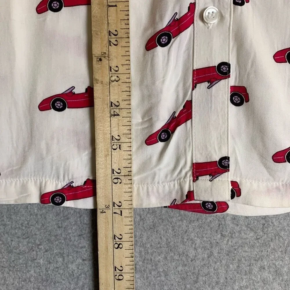 Barbie x forever 21 button front womens large shirt pink car short sleeve - Picture 4 of 8